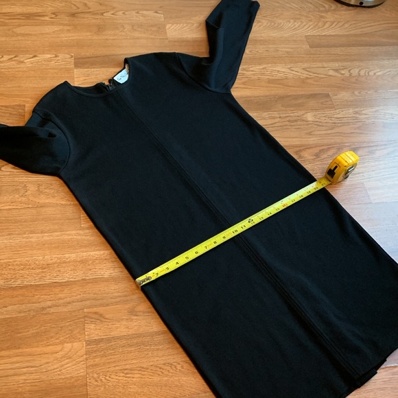 Vintage The Very Thing! Solid black long sleeve casual midi shift dress Size M/P - Picture 14 of 17